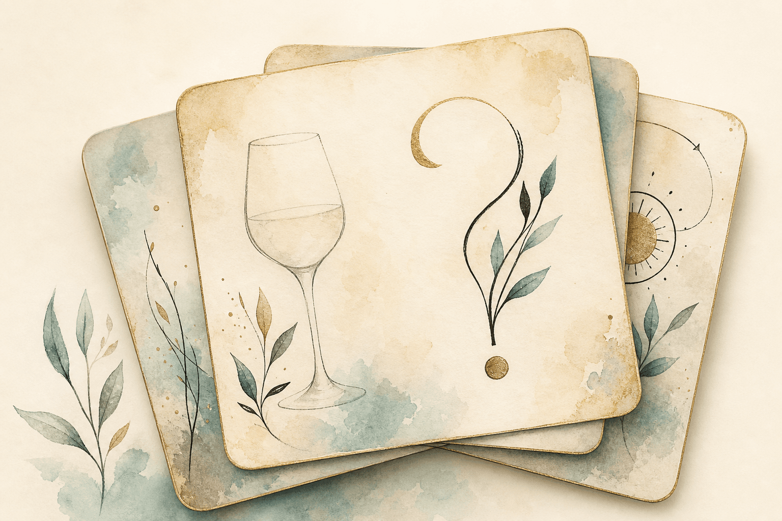 Minimal watercolor illustration with symbolic shapes, suggesting a alcohol addiction support resource.