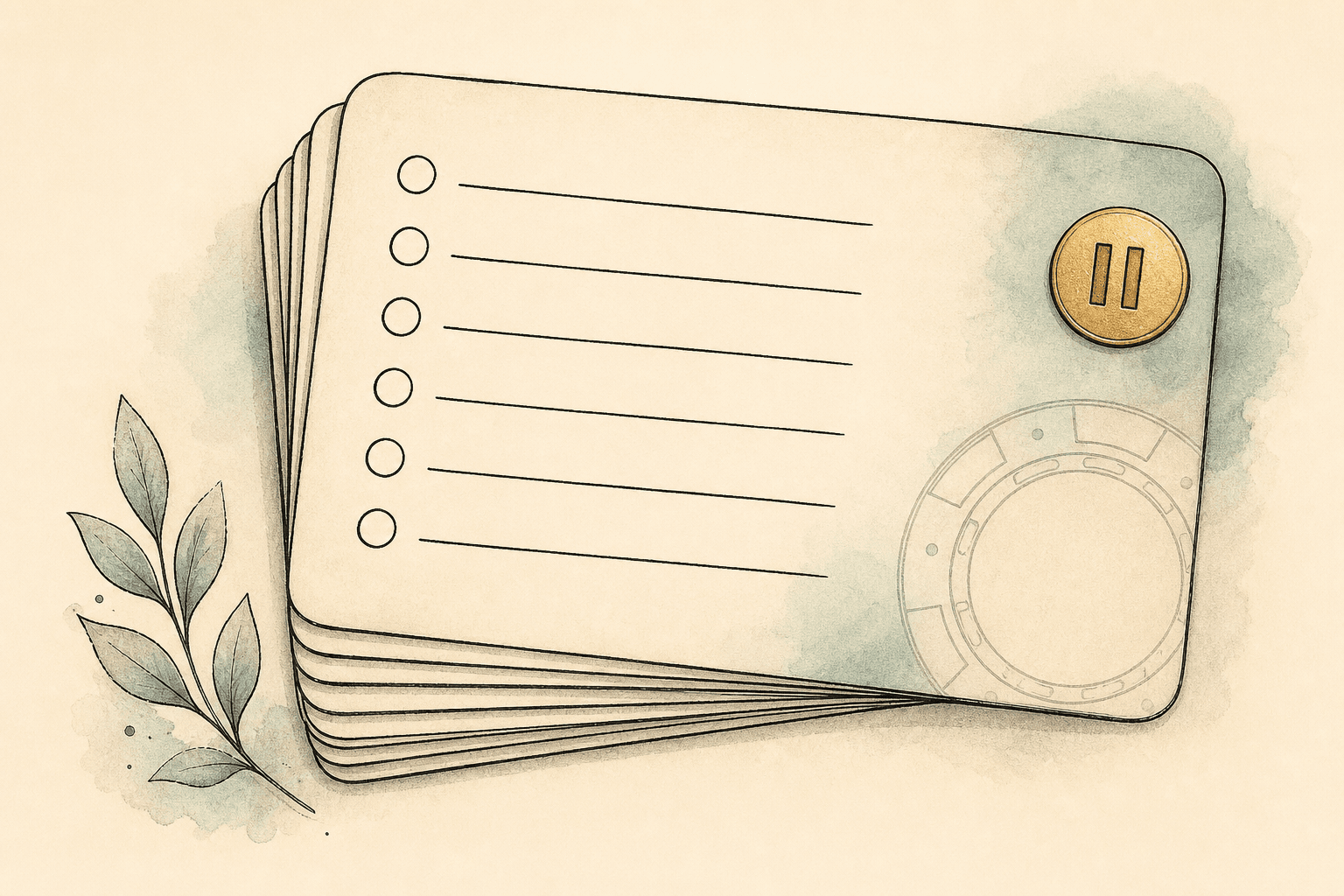 Minimal watercolor illustration with symbolic shapes, suggesting a gambling addiction support resource.